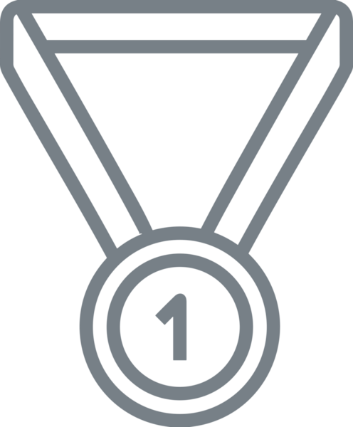 Kazanan Siyah ve Beyaz Logo Simgesi Markalaşma ve Tasarım için PNG Biçiminde