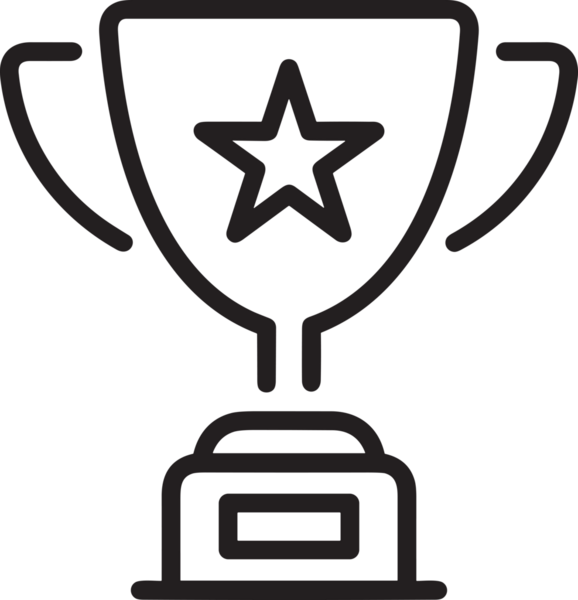 Kazanan Siyah ve Beyaz Logo Simgesi Markalaşma ve Tasarım için PNG Biçiminde