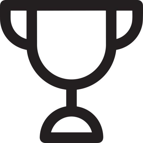 Kazanan Siyah ve Beyaz Logo Simgesi Markalaşma ve Tasarım için PNG Biçiminde