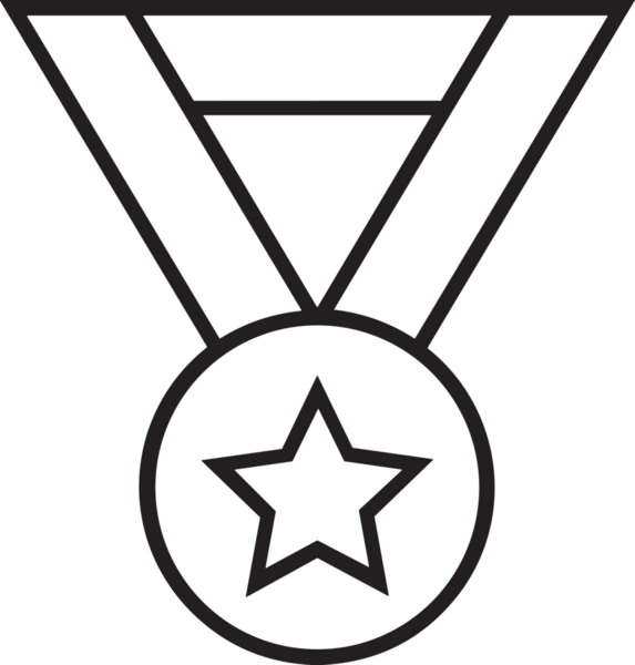 Kazanan Siyah ve Beyaz Logo Simgesi Markalaşma ve Tasarım için PNG Biçiminde