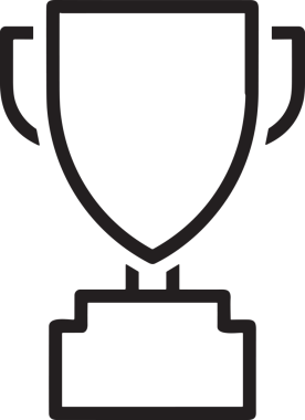 Kazanan Siyah ve Beyaz Logo Simgesi Markalaşma ve Tasarım için PNG Biçiminde