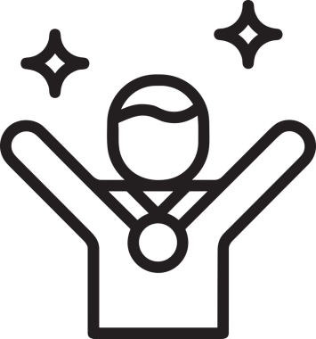 Kazanan Siyah ve Beyaz Logo Simgesi Markalaşma ve Tasarım için PNG Biçiminde