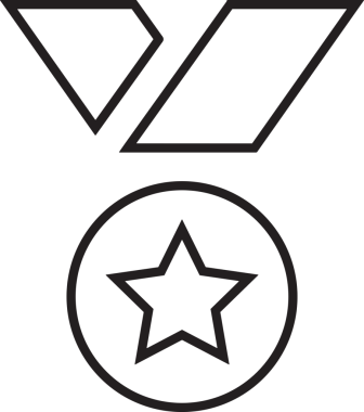 Kazanan Siyah ve Beyaz Logo Simgesi Markalaşma ve Tasarım için PNG Biçiminde