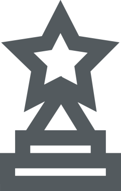 Kazanan Siyah ve Beyaz Logo Simgesi Markalaşma ve Tasarım için PNG Biçiminde