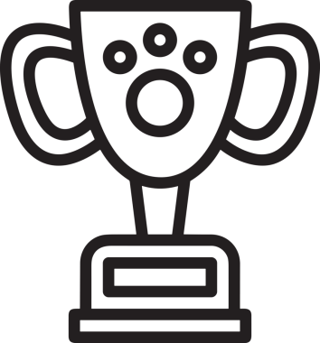 Kazanan Siyah ve Beyaz Logo Simgesi Markalaşma ve Tasarım için PNG Biçiminde