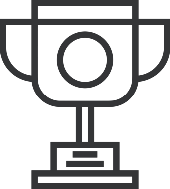 Kazanan Siyah ve Beyaz Logo Simgesi Markalaşma ve Tasarım için PNG Biçiminde