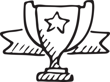 Kazanan Siyah ve Beyaz Logo Simgesi Markalaşma ve Tasarım için PNG Biçiminde