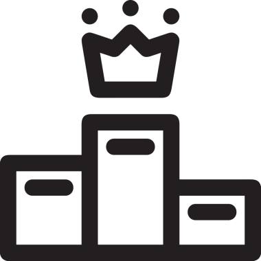 Kazanan Siyah ve Beyaz Logo Simgesi Markalaşma ve Tasarım için PNG Biçiminde