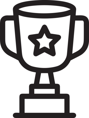 Kazanan Siyah ve Beyaz Logo Simgesi Markalaşma ve Tasarım için PNG Biçiminde