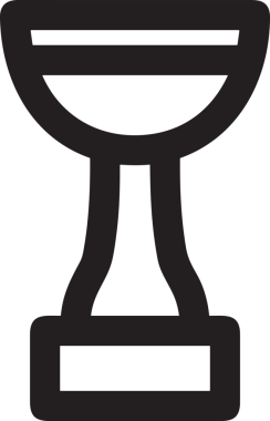 Kazanan Siyah ve Beyaz Logo Simgesi Markalaşma ve Tasarım için PNG Biçiminde