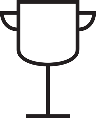 Kazanan Siyah ve Beyaz Logo Simgesi Markalaşma ve Tasarım için PNG Biçiminde