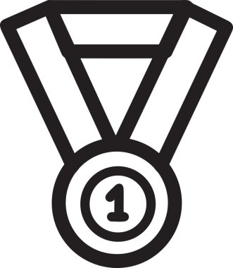 Kazanan Siyah ve Beyaz Logo Simgesi Markalaşma ve Tasarım için PNG Biçiminde