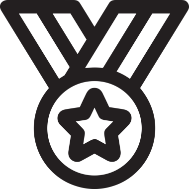 Kazanan Siyah ve Beyaz Logo Simgesi Markalaşma ve Tasarım için PNG Biçiminde