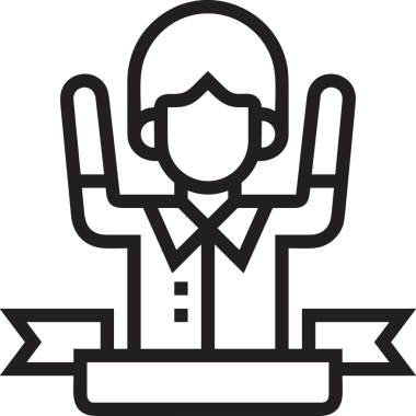 Kazanan Siyah ve Beyaz Logo Simgesi Markalaşma ve Tasarım için PNG Biçiminde