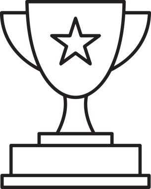 Kazanan Siyah ve Beyaz Logo Simgesi Markalaşma ve Tasarım için PNG Biçiminde