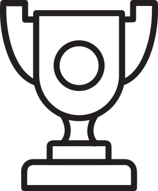 Kazanan Siyah ve Beyaz Logo Simgesi Markalaşma ve Tasarım için PNG Biçiminde