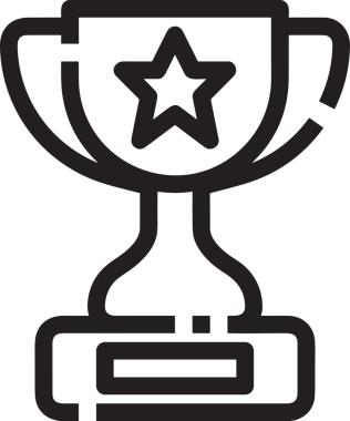 Kazanan Siyah ve Beyaz Logo Simgesi Markalaşma ve Tasarım için PNG Biçiminde