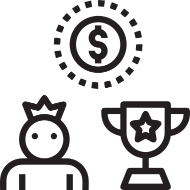 Kazanan Siyah ve Beyaz Logo Simgesi Markalaşma ve Tasarım için PNG Biçiminde