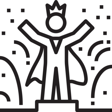 Kazanan Siyah ve Beyaz Logo Simgesi Markalaşma ve Tasarım için PNG Biçiminde