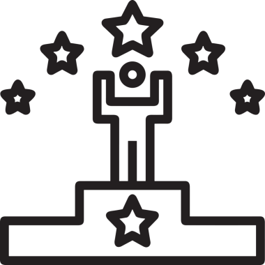 Kazanan Siyah ve Beyaz Logo Simgesi Markalaşma ve Tasarım için PNG Biçiminde