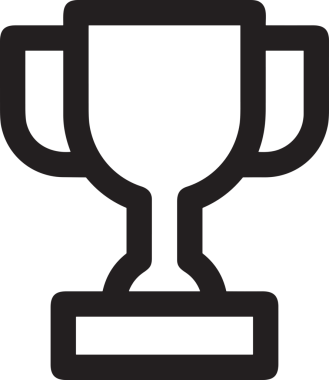 Kazanan Siyah ve Beyaz Logo Simgesi Markalaşma ve Tasarım için PNG Biçiminde