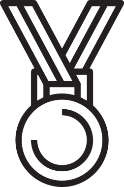 Kazanan Siyah ve Beyaz Logo Simgesi Markalaşma ve Tasarım için PNG Biçiminde