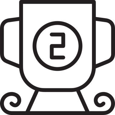 Kazanan Siyah ve Beyaz Logo Simgesi Markalaşma ve Tasarım için PNG Biçiminde