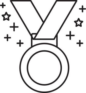 Kazanan Siyah ve Beyaz Logo Simgesi Markalaşma ve Tasarım için PNG Biçiminde
