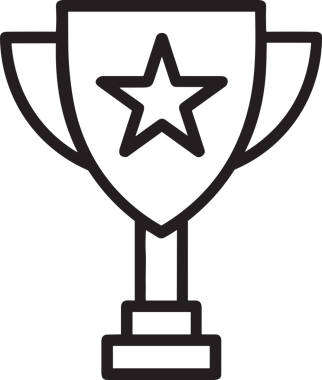 Kazanan Siyah ve Beyaz Logo Simgesi Markalaşma ve Tasarım için PNG Biçiminde