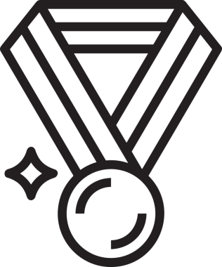 Kazanan Siyah ve Beyaz Logo Simgesi Markalaşma ve Tasarım için PNG Biçiminde