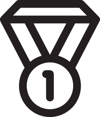 Kazanan Siyah ve Beyaz Logo Simgesi Markalaşma ve Tasarım için PNG Biçiminde