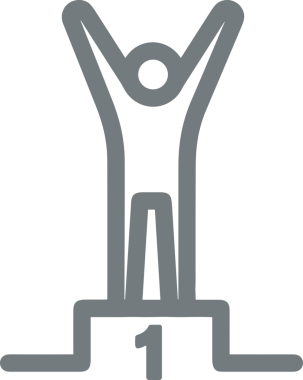 Kazanan Siyah ve Beyaz Logo Simgesi Markalaşma ve Tasarım için PNG Biçiminde