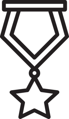 Kazanan Siyah ve Beyaz Logo Simgesi Markalaşma ve Tasarım için PNG Biçiminde