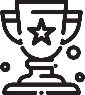 Kazanan Siyah ve Beyaz Logo Simgesi Markalaşma ve Tasarım için PNG Biçiminde