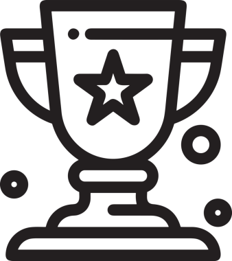 Kazanan Siyah ve Beyaz Logo Simgesi Markalaşma ve Tasarım için PNG Biçiminde