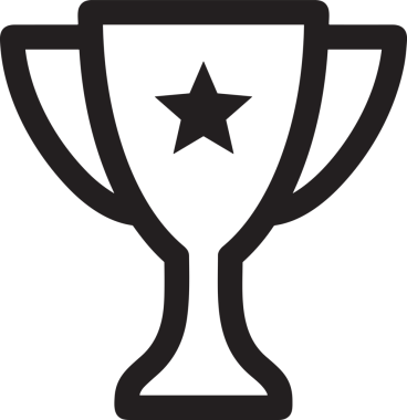 Kazanan Siyah ve Beyaz Logo Simgesi Markalaşma ve Tasarım için PNG Biçiminde