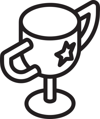 Kazanan Siyah ve Beyaz Logo Simgesi Markalaşma ve Tasarım için PNG Biçiminde