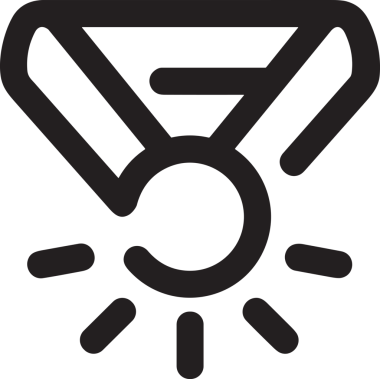 Kazanan Siyah ve Beyaz Logo Simgesi Markalaşma ve Tasarım için PNG Biçiminde