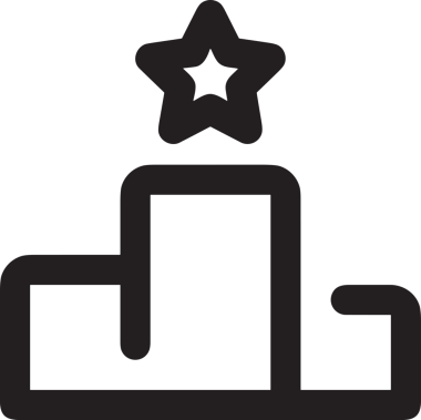 Kazanan Siyah ve Beyaz Logo Simgesi Markalaşma ve Tasarım için PNG Biçiminde