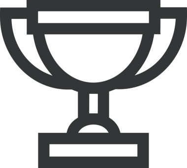 Kazanan Siyah ve Beyaz Logo Simgesi Markalaşma ve Tasarım için PNG Biçiminde