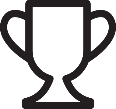 Kazanan Siyah ve Beyaz Logo Simgesi Markalaşma ve Tasarım için PNG Biçiminde