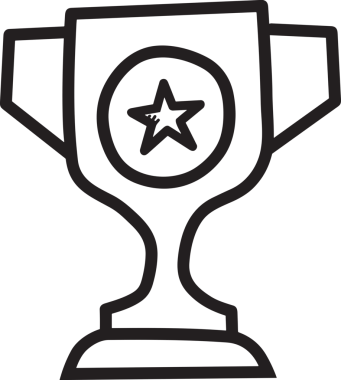 Kazanan Siyah ve Beyaz Logo Simgesi Markalaşma ve Tasarım için PNG Biçiminde