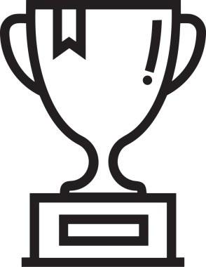 Kazanan Siyah ve Beyaz Logo Simgesi Markalaşma ve Tasarım için PNG Biçiminde