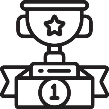 Kazanan Siyah ve Beyaz Logo Simgesi Markalaşma ve Tasarım için PNG Biçiminde