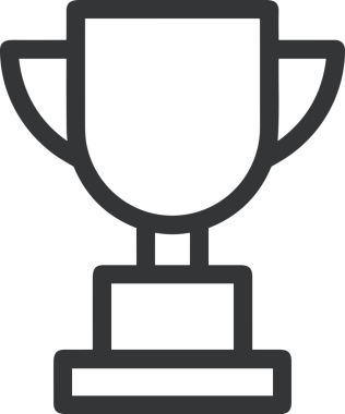 Kazanan Siyah ve Beyaz Logo Simgesi Markalaşma ve Tasarım için PNG Biçiminde