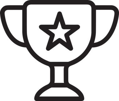 Kazanan Siyah ve Beyaz Logo Simgesi Markalaşma ve Tasarım için PNG Biçiminde