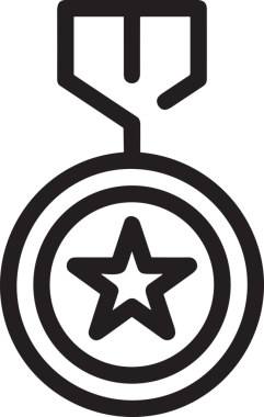 Kazanan Siyah ve Beyaz Logo Simgesi Markalaşma ve Tasarım için PNG Biçiminde