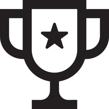 Kazanan Siyah ve Beyaz Logo Simgesi Markalaşma ve Tasarım için PNG Biçiminde