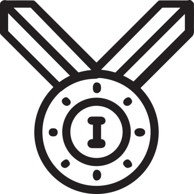 Kazanan Siyah ve Beyaz Logo Simgesi Markalaşma ve Tasarım için PNG Biçiminde