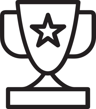 Kazanan Siyah ve Beyaz Logo Simgesi Markalaşma ve Tasarım için PNG Biçiminde